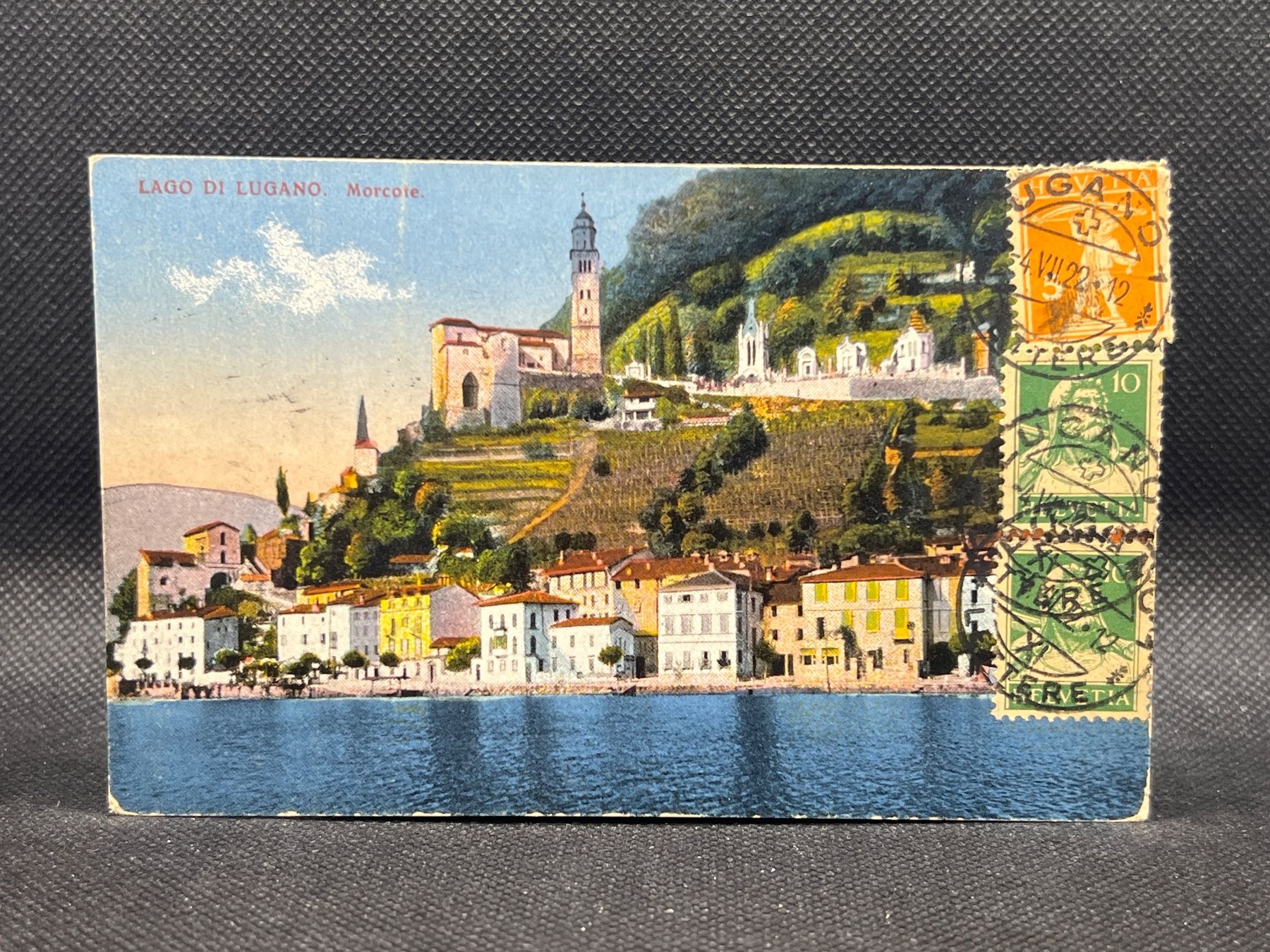 Cartoline postali: Lago di Lugano - Morcote – Usato da Widnau venduto da Brusi9