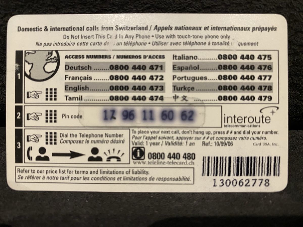 Telefon- & Taxkarten: Teleline  – Gebraucht aus Lausanne von babacard10 1