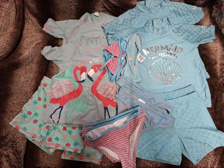 je 2x Gr 98/104 Badekleider Set für Zwillingsmädchen 