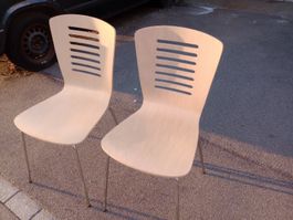 4er Set Stühle, helles Holz, Metallgestell, guter Zustand!
