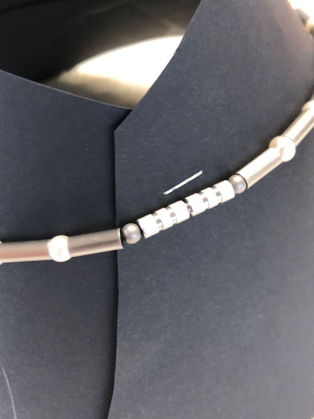 Catenine: Edelstahl Collier mit Süsswasser Perlen 42.5 cm – Nuovo (secondo la descrizione) da Zäziwil venduto da blackpearl 4