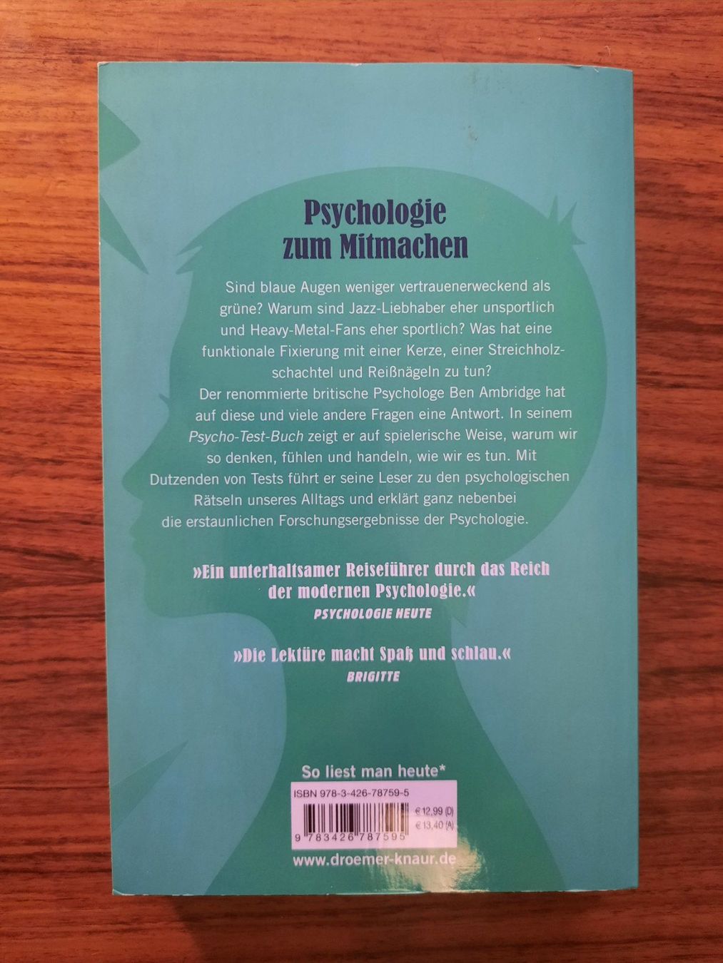 Bücher: Das Psycho Test Buch von Ben Ambridge – Gebraucht aus Wettingen von Beo 3