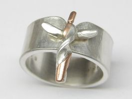 Unikat Ring Silber (925) 999 + MP Engel Gr. 58