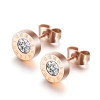 OHRRINGE DAMEN EDELSTAHL OHRSTECKER HOCHGLANZ ROSE GOLD ZIRK