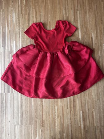 Festliches Mädchenkleid rot–Gr.98/104-mit grosser Schleife 