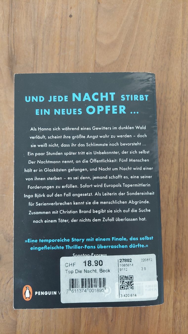 Bücher: Die Nacht von Jan Beck – Gebraucht aus Detligen von yvut 1