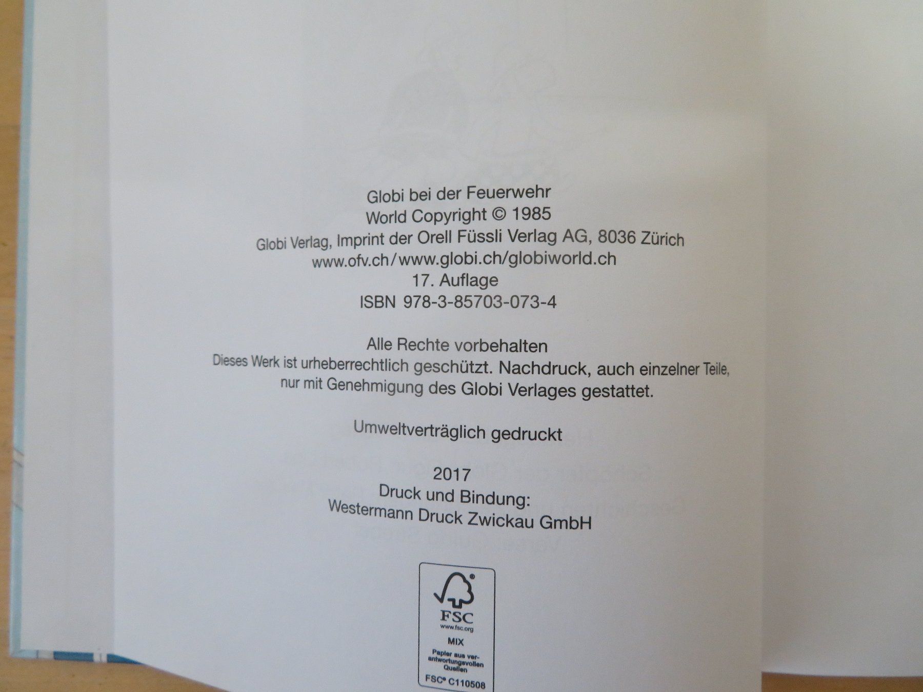 Libri: GLOBI "bei der Feuerwehr" – Usato da Zürich venduto da piroma 1