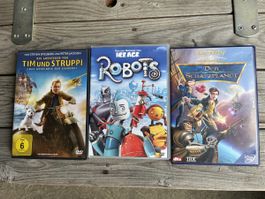 3 DVDs Abenteuer Familie: Robots, Tim und Struppi, Schatzpla