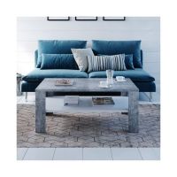 Couchtisch Beistelltisch - Beton/Weiss - Sofatisch - Ablage