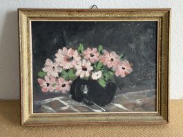 Vintage Ölbild Blumenstrauss signiert Jordi
