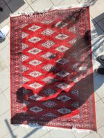 orientalischer Wollen Teppich rot, ca.127 x 178 cm