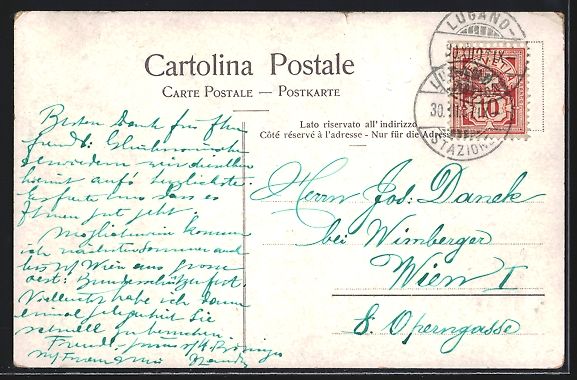 Cartes postales: Litho Lugano, Hotel St. Gotthard Termiun – D'occasion à Berlin par bartko-reher 1