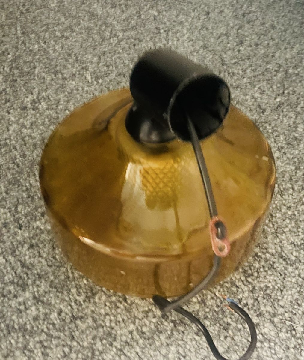 Lampade: Retro Hängeleuchte Glas bernsteinfarben Glas  – Usato da Au ZH venduto da Jaggy4 1