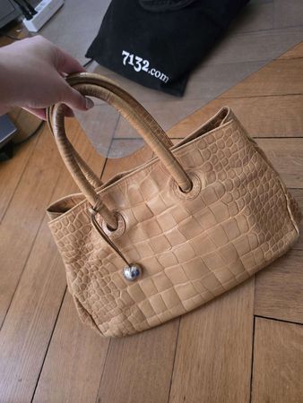 Furla Handtasche Kroko-Optik beige guter Zustand