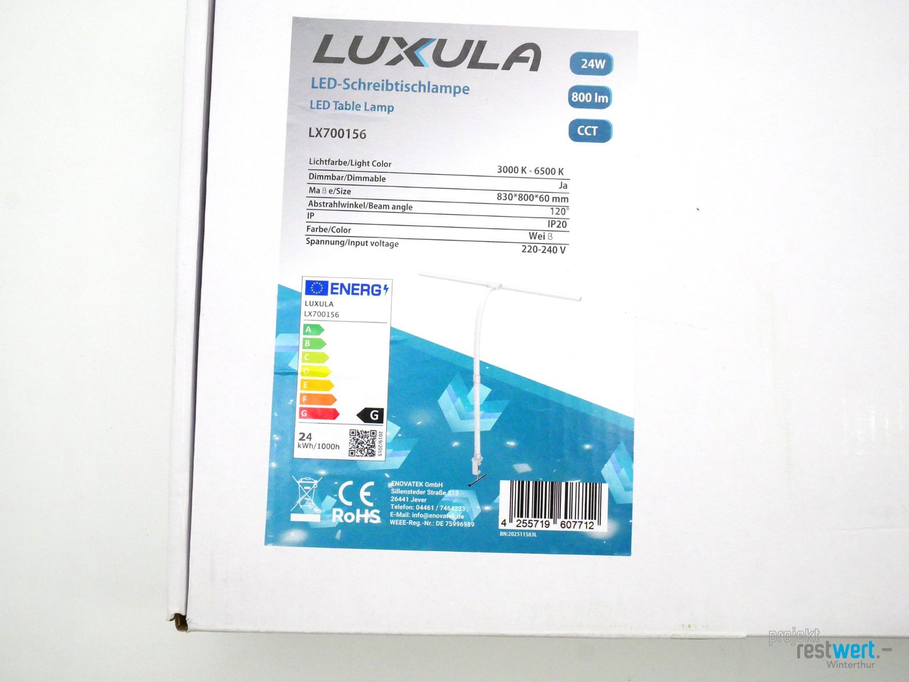 Lampade: LUXULA LED Schreibtischlampe, weiss – Nuovo (secondo la descrizione) da Winterthur venduto da Restwert_Winterthur 5