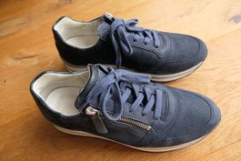 GABOR Sneaker Low Blau Gr. 39 Weite H Leder (UK Gr. 6)
