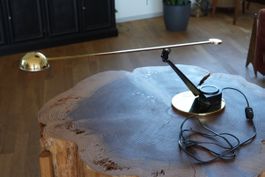 FASE Halogen-Schreibtischlampe (1980er) Messing/Schwarz