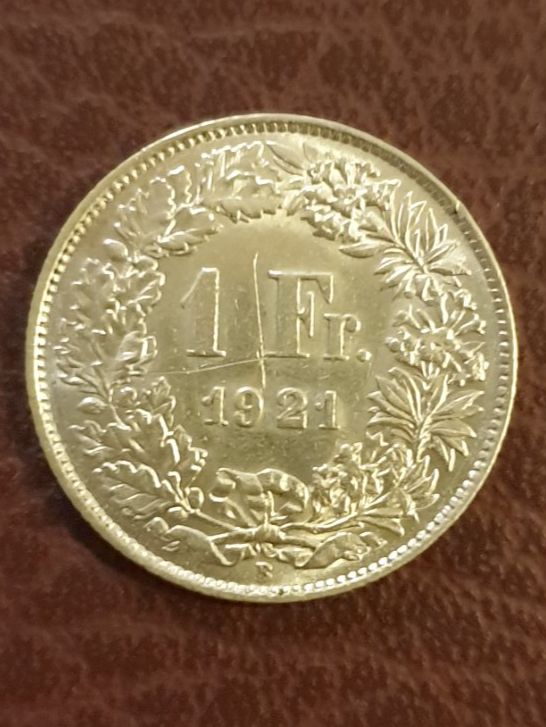 Tutti le monete: 1 Franken 1921 Top!!Silber – Usato da Biel/Bienne venduto da underdogs 1