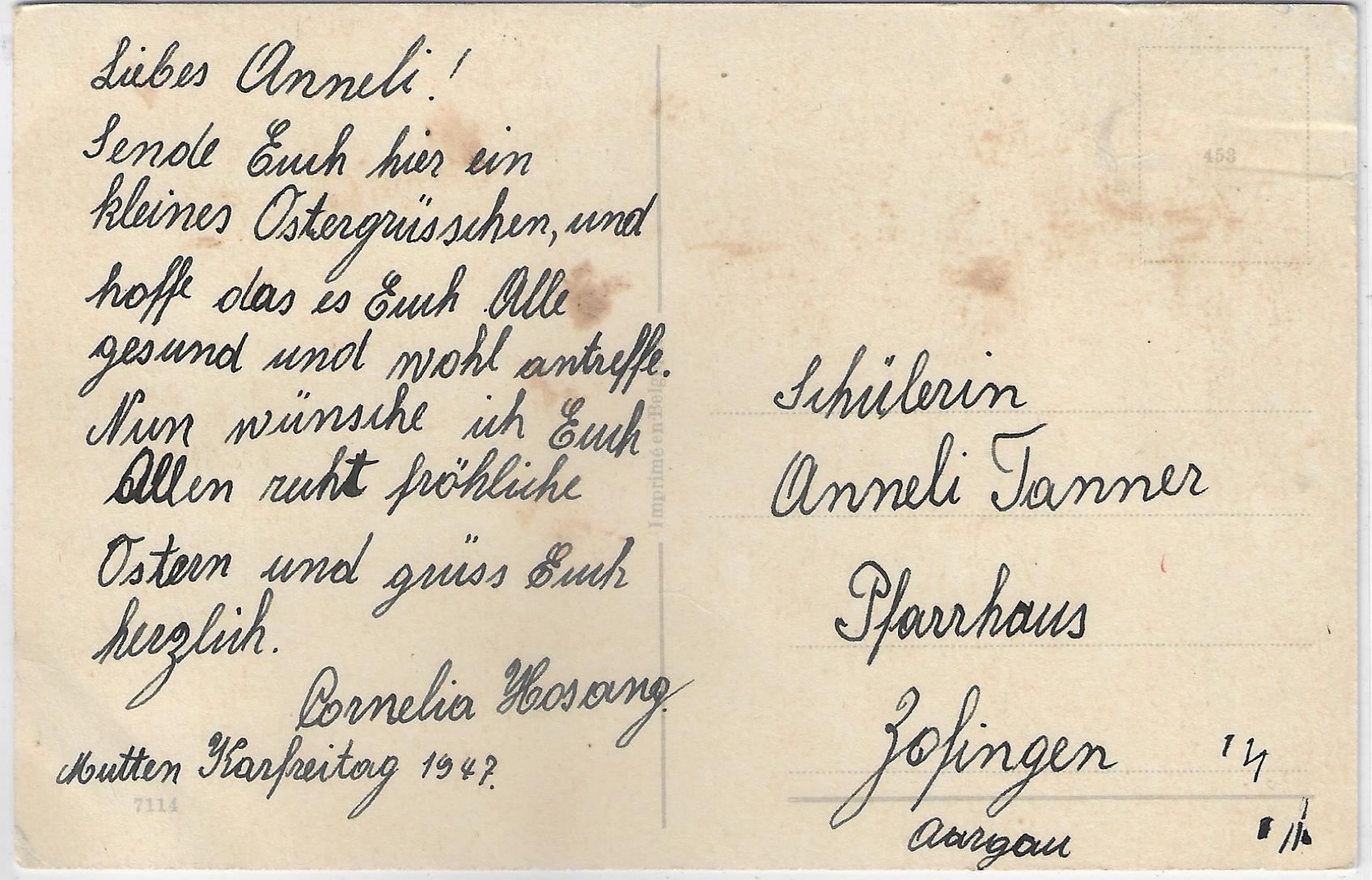 Cartoline postali: Fröhliche Ostern - Küken im Garten mit – Usato da Ettingen venduto da Kartenplanet 1