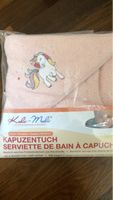 Neues, rosa Baby-Badetuch mit Einhorn-Motiv, Kapuze