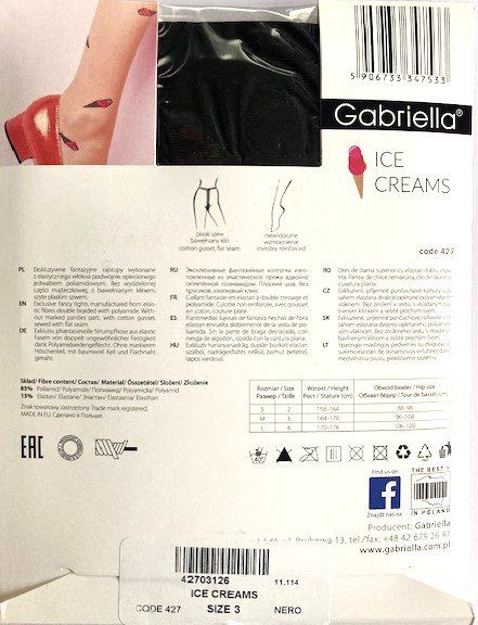 Calze & Collant: Strumpfhose Gabriella Art / Ice Creams – Nuovo e nell'imballaggio originale da Menziken venduto da ABA60 1