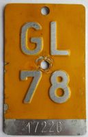 Mofanummer Töffli Glarus 1978 GL 78
