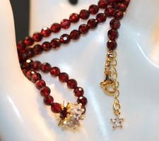 GRANAT Kette Halskette Edelstein Collier 50 cm Halsschmuck