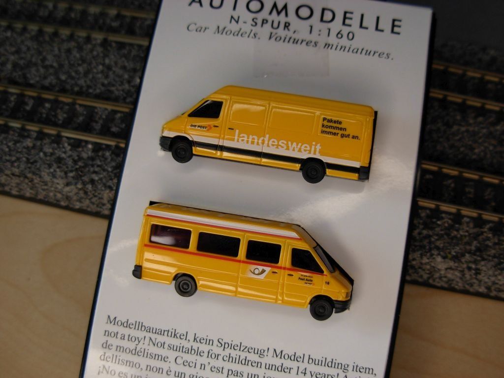 Busch Modelleisenbahnen: N: 2 x CH Postfahrzeuge – Neu (gemäss Beschreibung) aus Oberrieden von Hobbyschiff