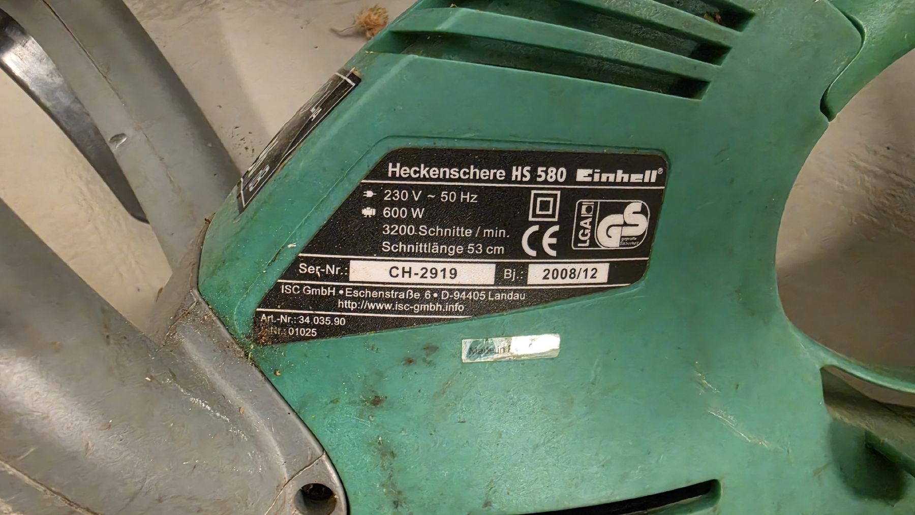 Einhell Tutte le macchine: Einhell Heckenschere 53 cm verstellbare Handhalterung – Usato da Neuenhof venduto da nightflight.81 2