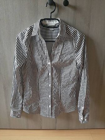 H&M Bluse (dehnbar) Gr. 36 weiss/schwarz
