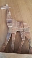 Holzfigur Giraffe Dekoration handgemacht 55cm Holz