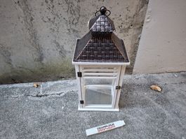 Schöne Laterne weiss braun, c.a 60 cm, Dekoration, neuwertig