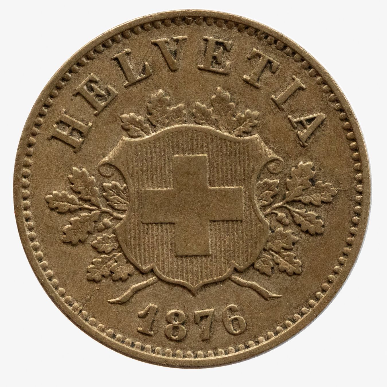 Alle Münzen: Schweiz / Suisse - 10 Rappen - 1876 – Gebraucht aus Rotkreuz von Swiss-Coins