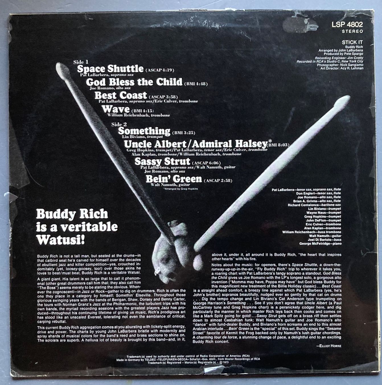 Schallplatten: BUDDY RICH - STICK IT – Gebraucht aus Poliez-Pittet von Newtown-Records 1