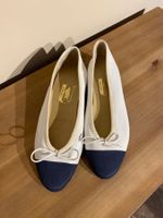 Unützer Ballerinas – Leder – Weiss/Blau – Gr. 37½