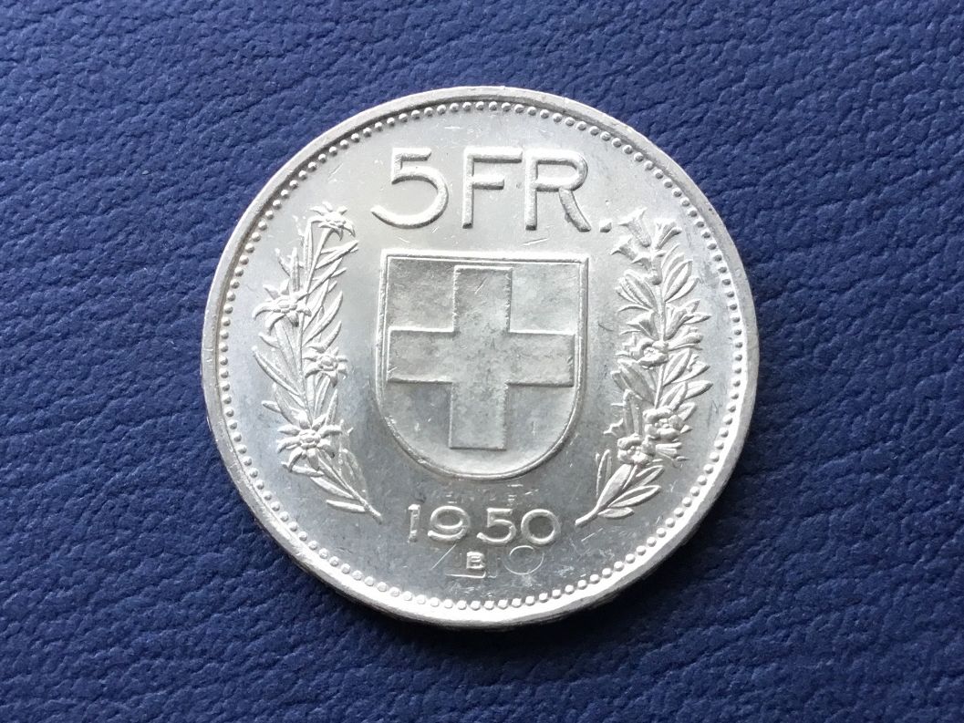 Alle Münzen: 5 Franken Silbermünze 1950 VZ ++ – Gebraucht aus St. Margrethen SG von alfapeugeot10 3
