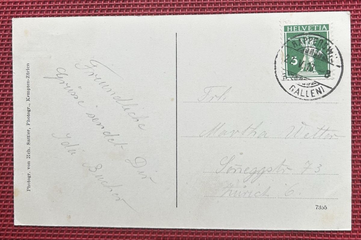 Cartoline postali: Rapperswil Hotel Hirschen  – Usato da Horw venduto da Tellbub 1