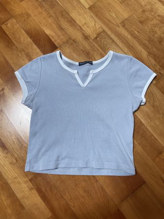 Cute blue/grey and white brandy melville top