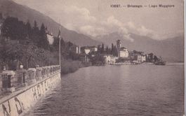 Brissago Teilansicht mit Lago Maggiore und Dampfschiff