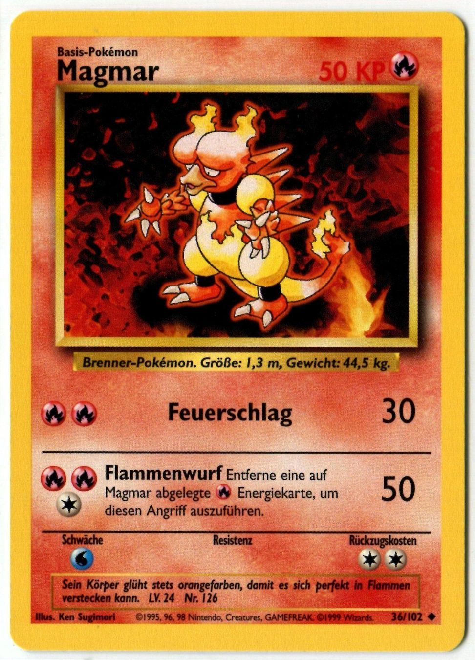 Pokémon Carte collezionabili: Magmar Basis Set 36/102 Deutsch Mint – Nuovo (secondo la descrizione) da Dornach venduto da Deco89