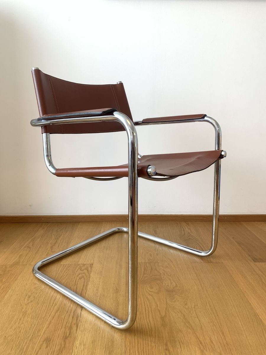 Breuer Poltrone: 2 Freischwinger Marcel Breuer Cognac Leder – Usato da Jona venduto da Lips 2