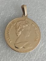 Vergoldeter Elisabeth D. G. Regina, England Anhänger