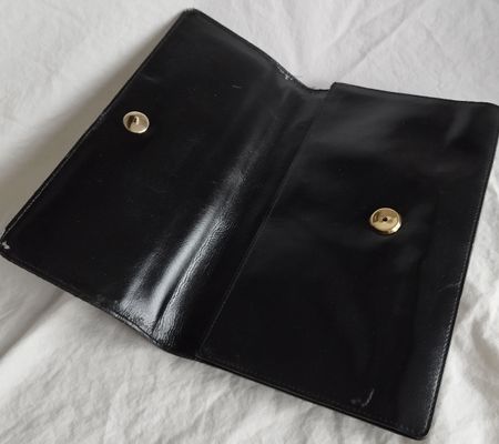 Elegante Abendtasche Leder schwarz