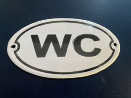 Emailschild/WC/Oval/Antik
