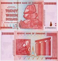 ZIMBABWE  20 TRILLIONS 2008 (UNC) RARE