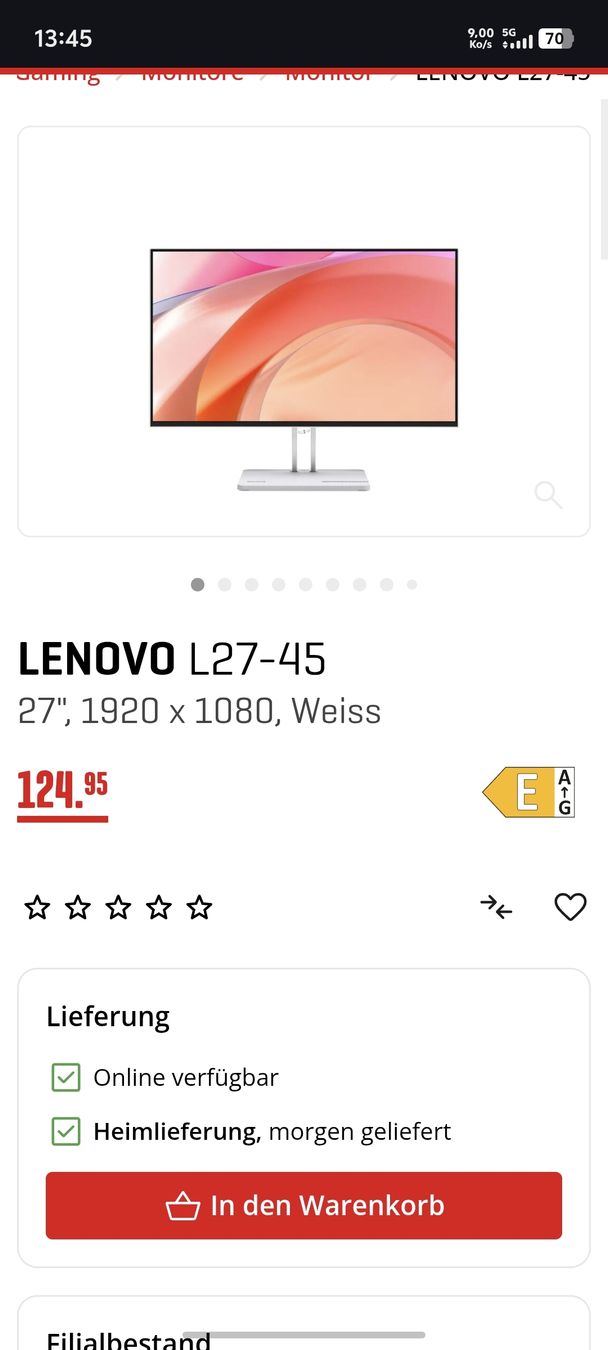 Lenovo Monitor: Lenovo 27" 144hz – Nuovo (secondo la descrizione) da St-Martin FR venduto da MaxHsr 2