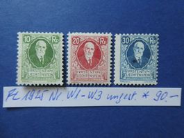 FL 1925 Nr. W1-W3 ungestempelt *