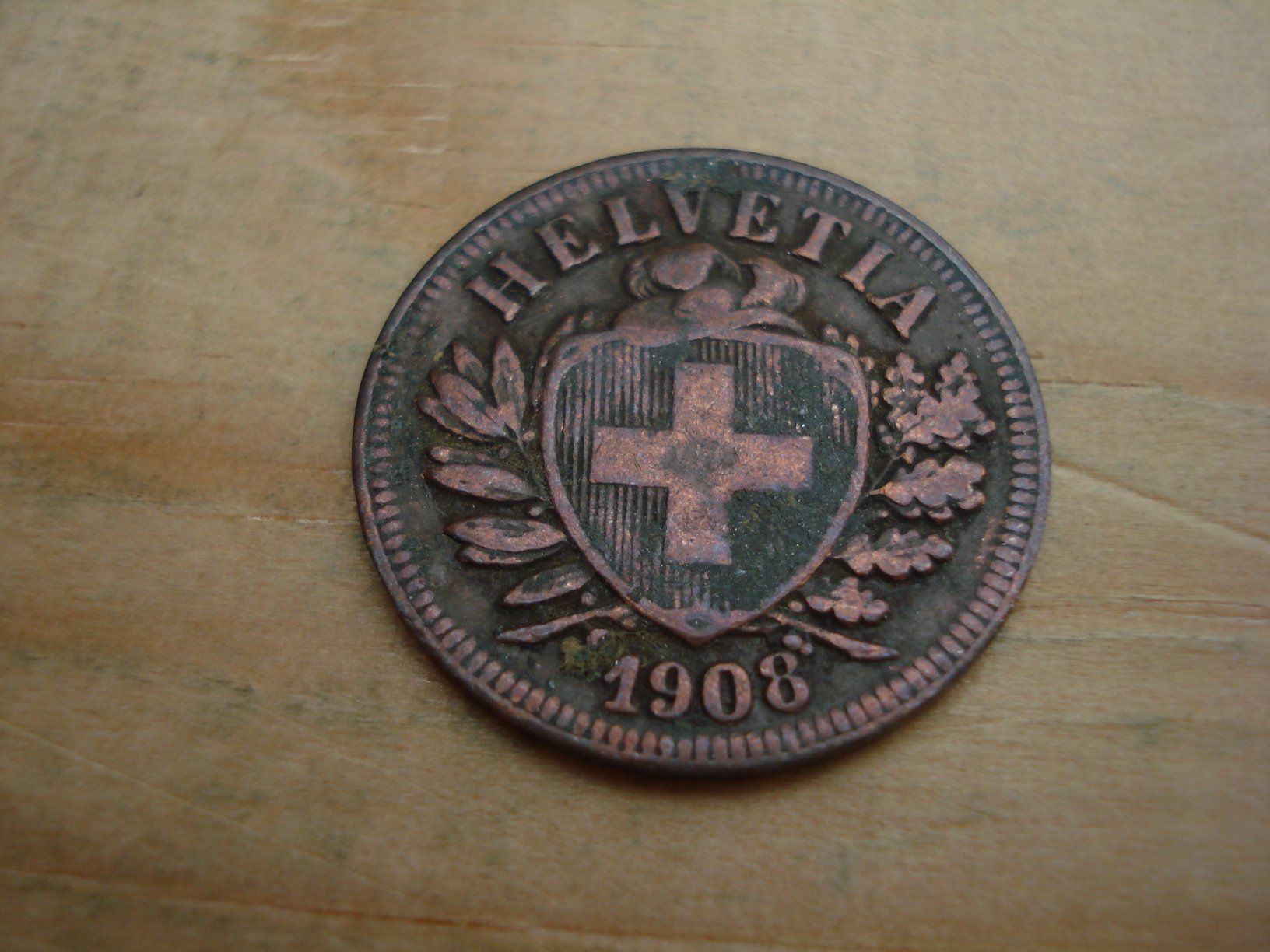 Tutti le monete: (D1) Départ 1 CHF 2 Rappen 1908 – Usato da Erlach venduto da Net-Coins