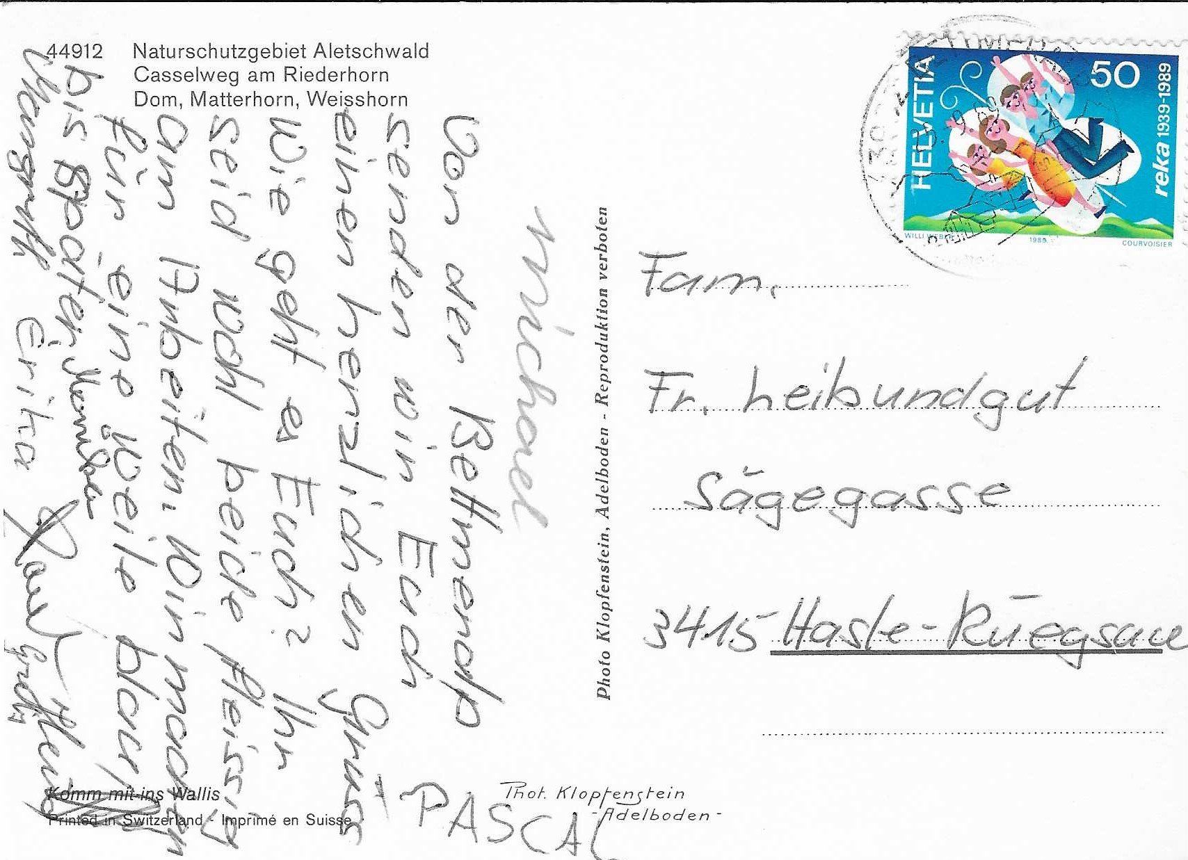 Cartoline postali: Naturschutzgebiet Aletschwald VS – Usato da Rothrist venduto da Stranglehold 1
