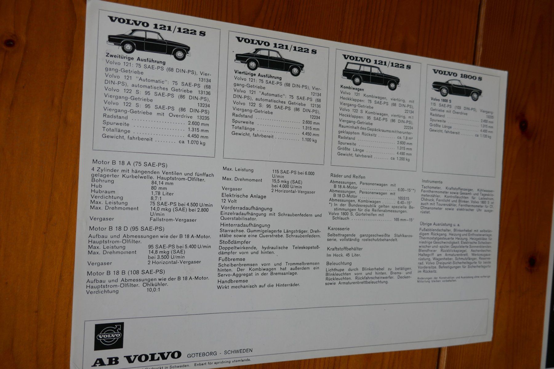 Volvo Documenti: VOLVO  Serie 120  Originalprospekt – Usato da Madiswil venduto da ML911 1
